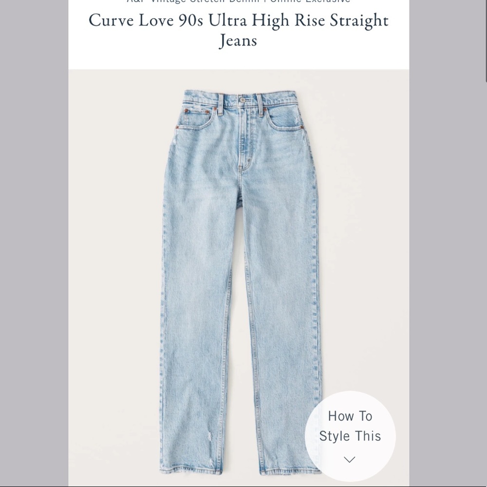 Abercrombie Curve Love 90s Ultra High Rise Straight Jeans